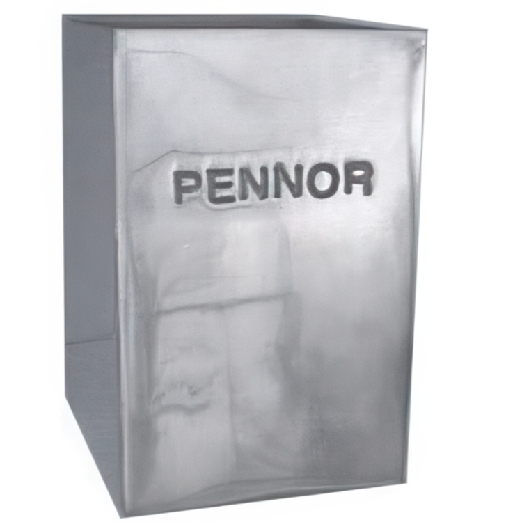 Pennställ i Sandgjuten aluminium, PENNOR, Exmez, 7 x 7 x H 11 cm, Silver