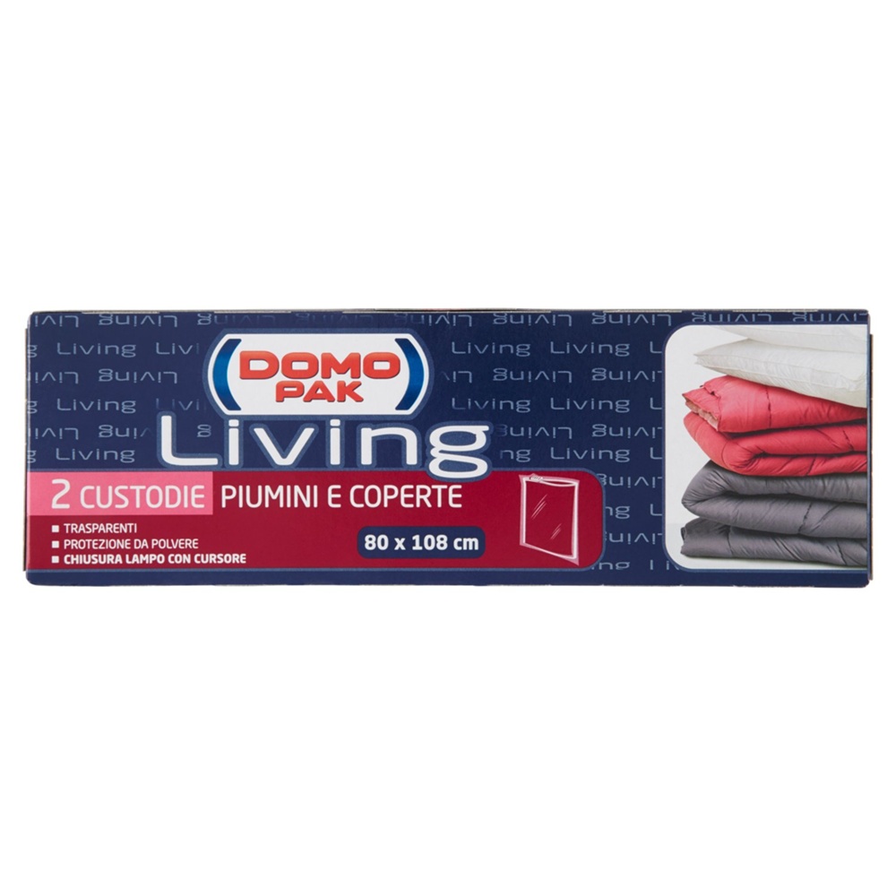Plastpåsar för sängkläder, 2 st, LIVING DUVETS COVERS, 80 x H 108 cm, Klar