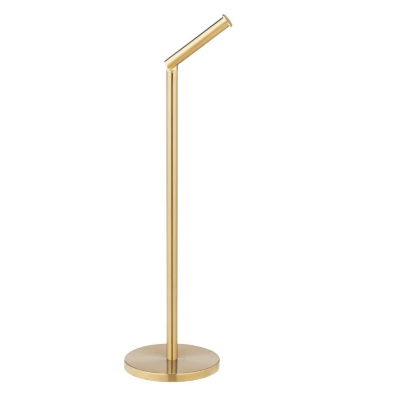 Platsbesparande hållare för toarullar, Metall, TWO IN ONE, H 55 cm, Guld