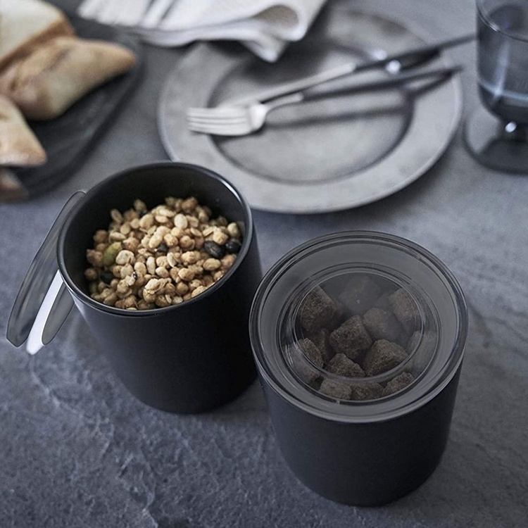 Porslinsburk med lock, YAMAZAKI TOWER LARGE CANISTER, Ø 10,5 x H 12 cm
