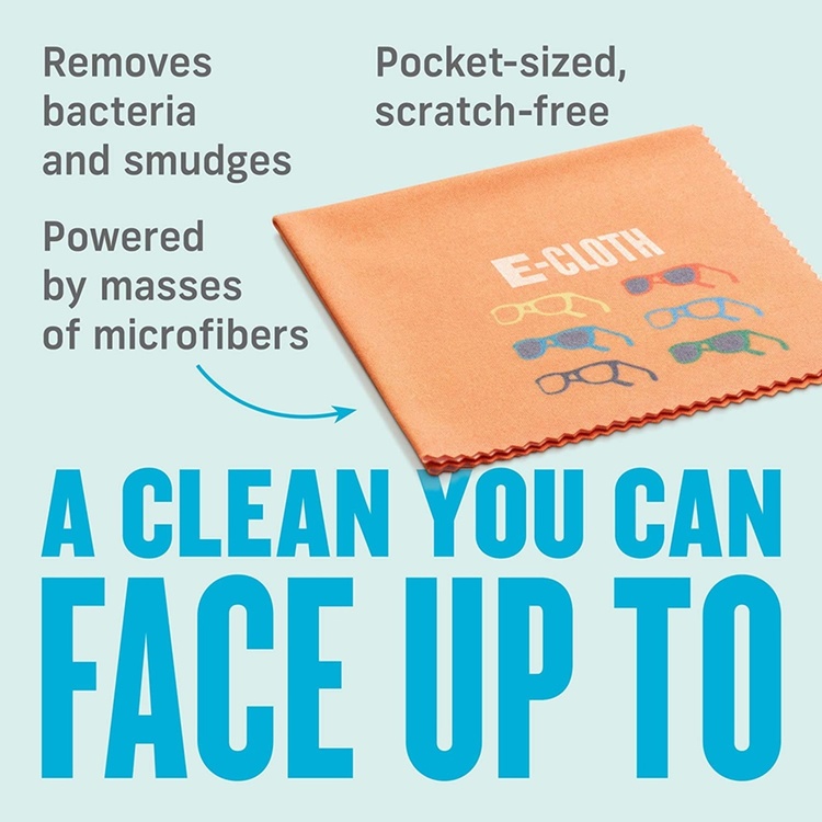 Putsduk för för glasögon i mikrofiber, GLASSES CLOTH, 19 x 19 cm, Orange