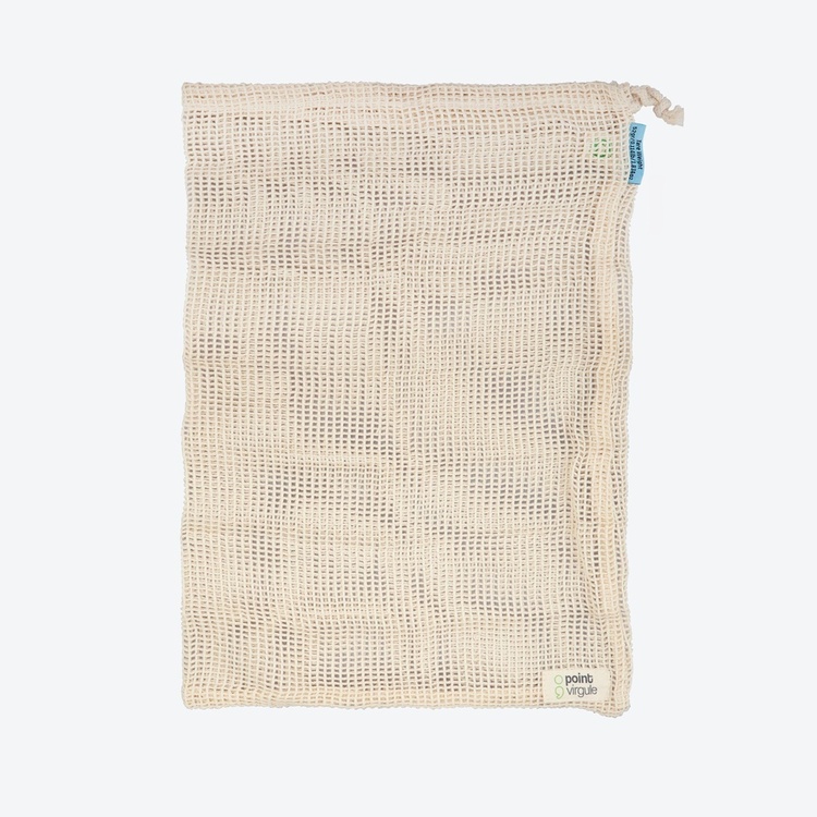 Påse i Bomullsnät för grönsaker, LARGE REUSABLE MESH BAG, 30 x 40cm, Beige