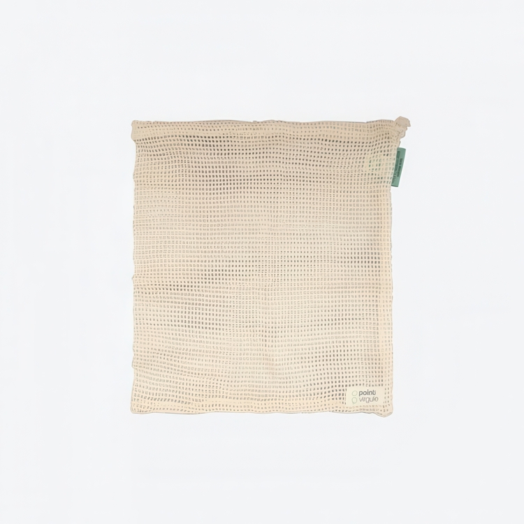 Påse i Bomullsnät för grönsaker, MEDIUM REUSABLE MESH BAG, 27 x 32 cm, Beige