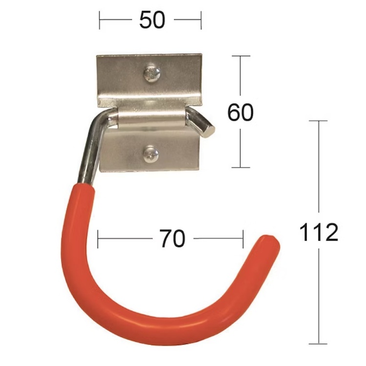 Redskapskrok / Cykelkrok, HABO BIKE HOOK, Röd