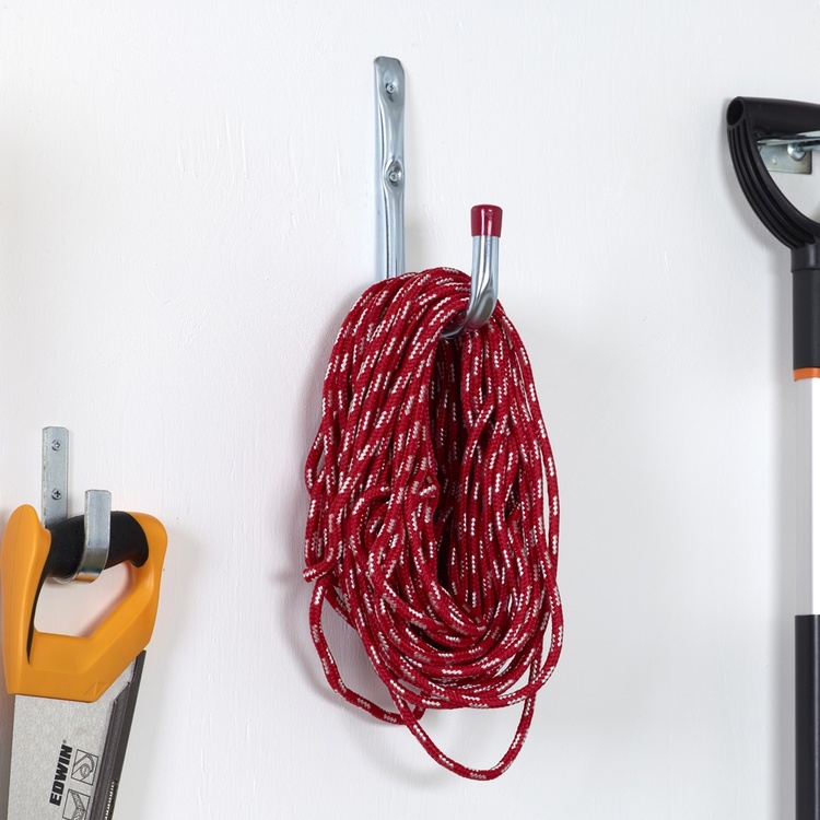 Redskapskrok / Väggkrok, 11,5 cm, HABO 8505, Stål / Röd
