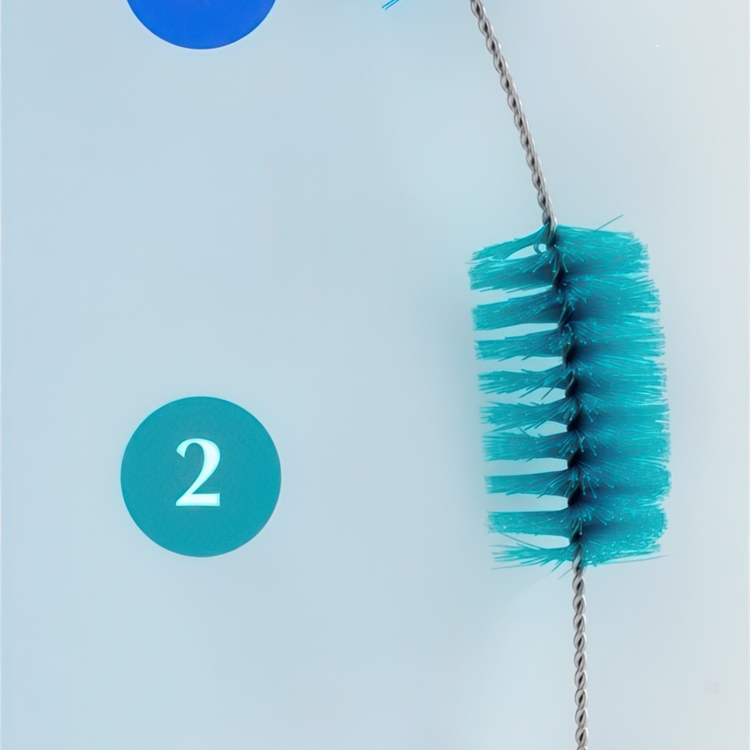 Rengöringsborste för avlopp, flexibel, 3-PHASE DRAIN SPIRAL, Ø 3 x 110 cm, Silver / blå / vit