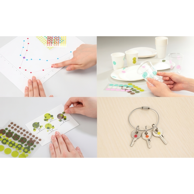 Runda washi stickers, Ø 16 mm, STALOGY