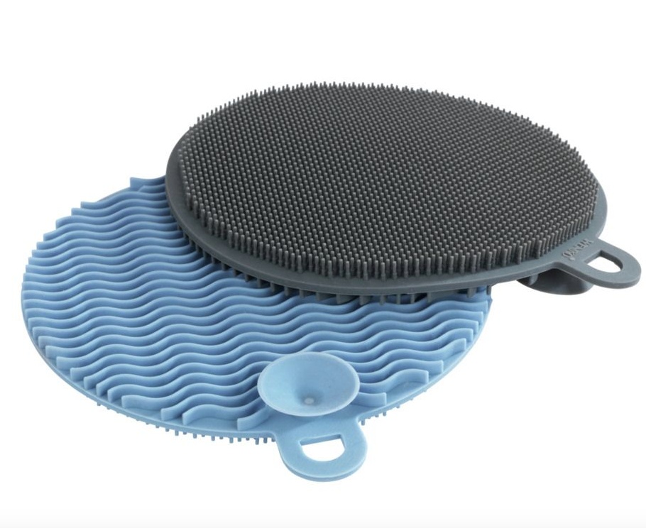Silikonsvampar för disk, Mjuka, 2 st, SPÃœL-SCHWAM, Ã˜ 12, Grå / Blå