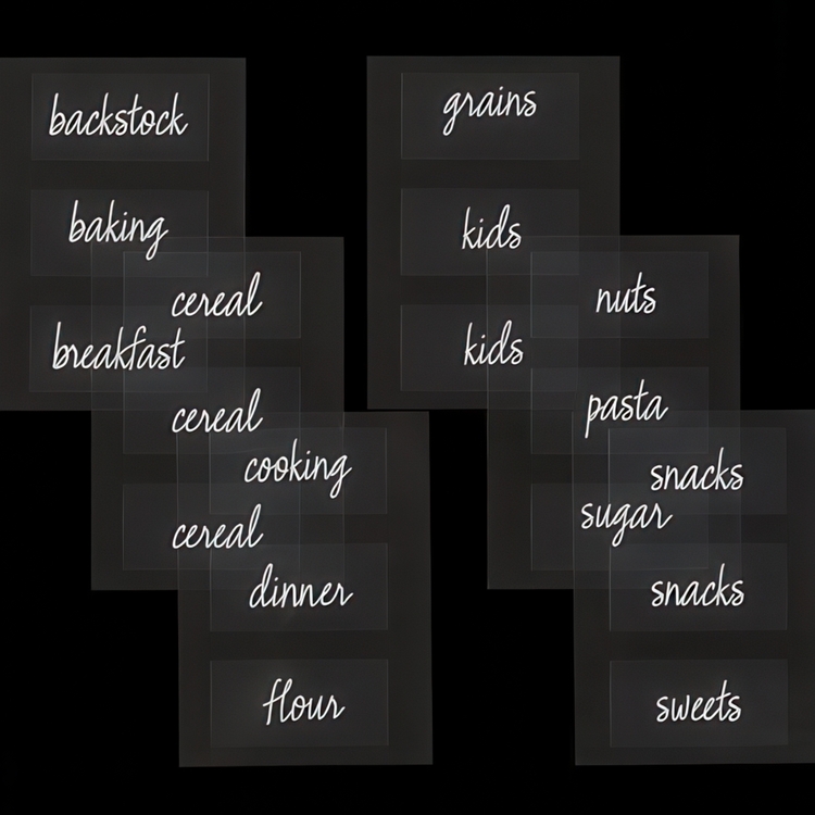 Självhäftande Etiketter, Förtryckta, 18 stycken, THE HOME EDIT PANTRY LABELS, Klara