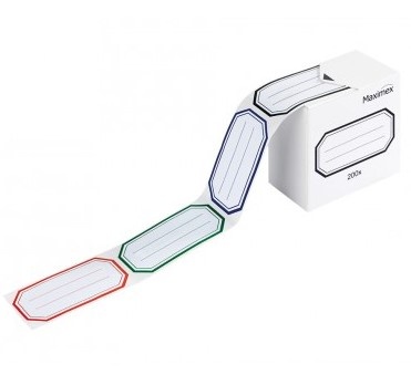 Självhäftande etiketter, Vattenlösliga, 200 st, FRAME ADHESIVE LABELS, 6 x 3 cm, Vita med ram