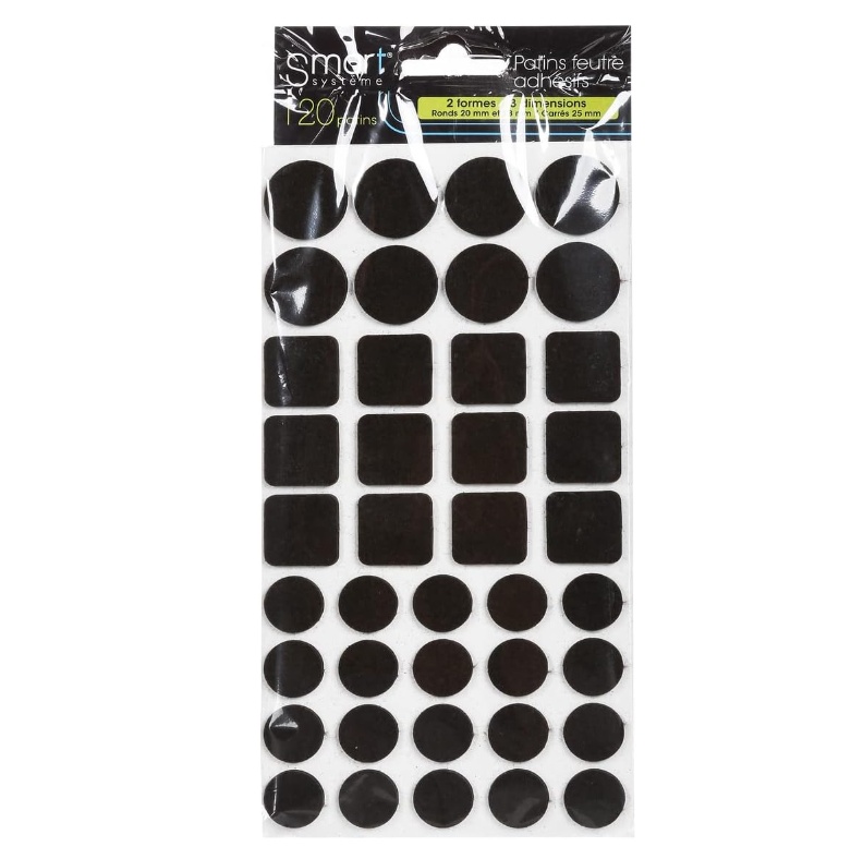 Självhäftande Filttassar, 120 st, BIG PACK PROTECTIV FELTPADS, Bruna