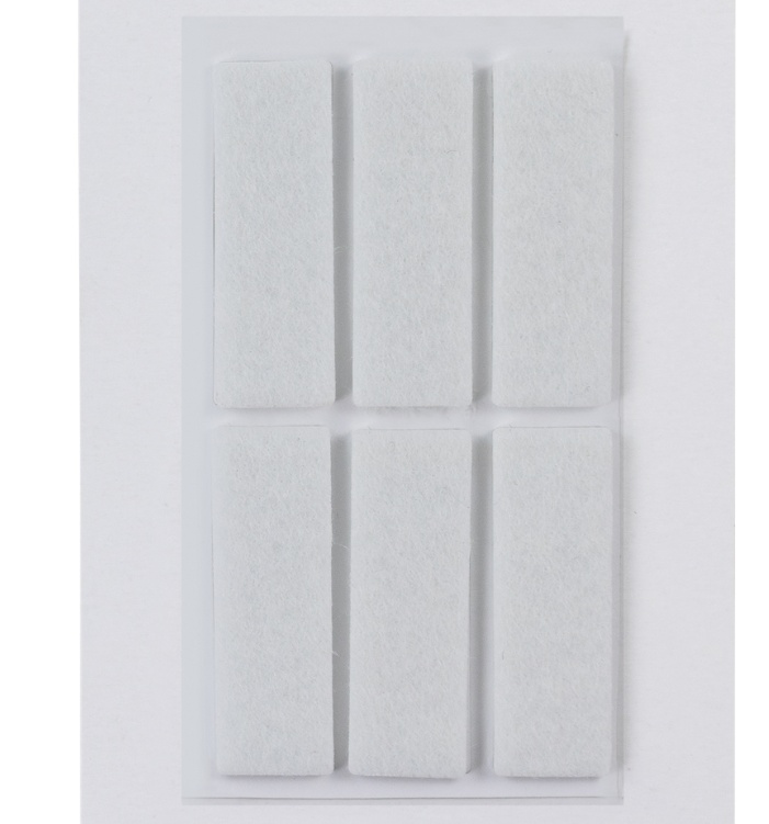 Självhäftande Filttassar, 6 st, PROTECTIV FELTPADS, 4,5 x1,5 cm, Vita