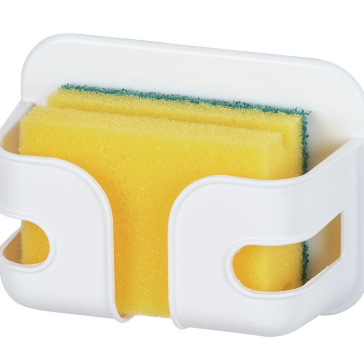 Självhäftande hållare för disksvamp, SOYO, 12 x 6 x H 9 cm, Vit 