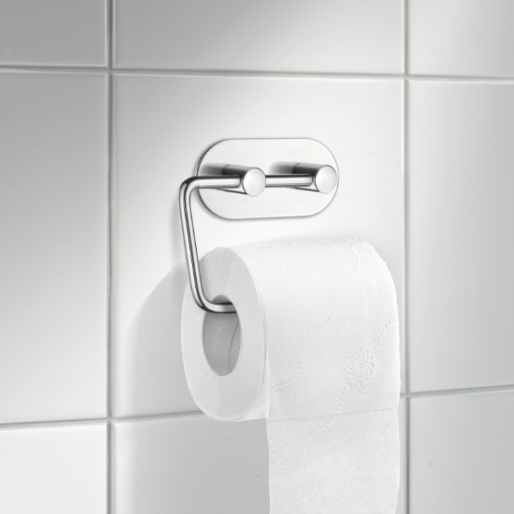 Självhäftande hållare för toalettpapper, Rund, BESLAGSBODEN, Svart