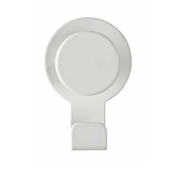 Självhäftande krok i metall, BLANDAS DUBBELKROK , 5 x H 7,5 cm, Vit