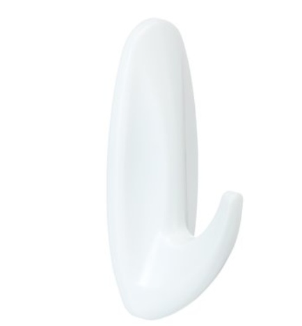 Självhäftande krokar, Avtagbara, 2 st, COMMAND MEDIUM, 2,9 x H 7,9 cm, Vit
