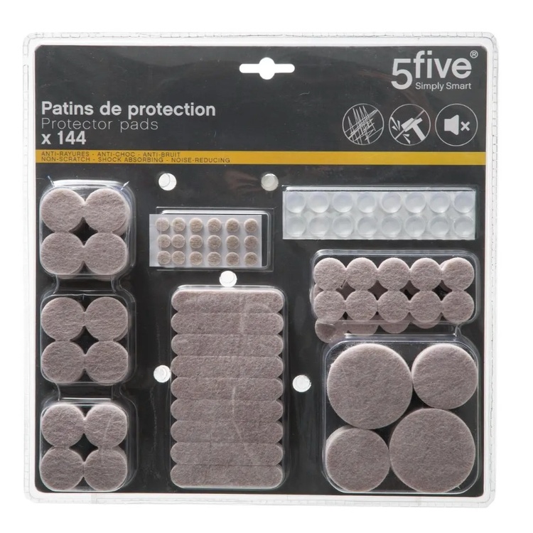 Självhäftande Möbeltassar, 144 st, BIG PACK FURNITURE PADS, Beige