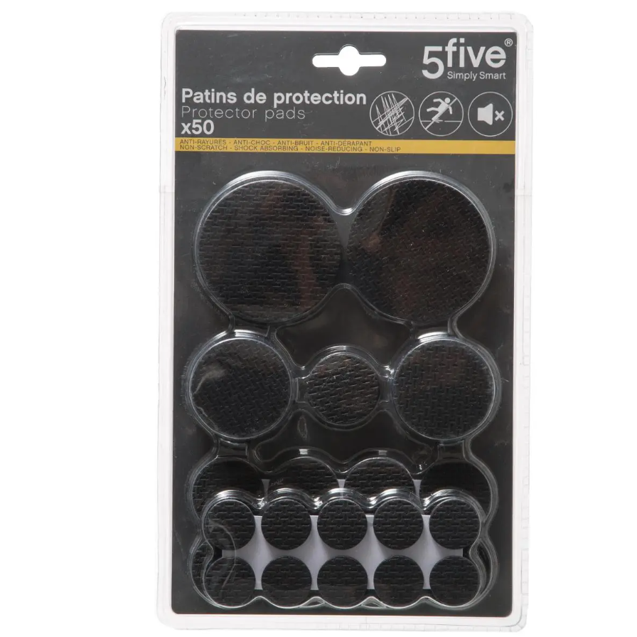 Självhäftande Möbeltassar, 50 st, BIG PACK FURNITURE PADS, Svarta