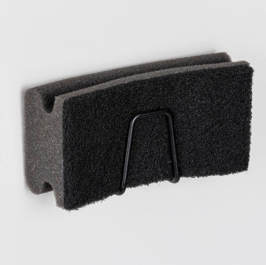 Självhäftande svamphållare i metall, UNIVERSAL HOOK, 5 x 5 cm, Svart