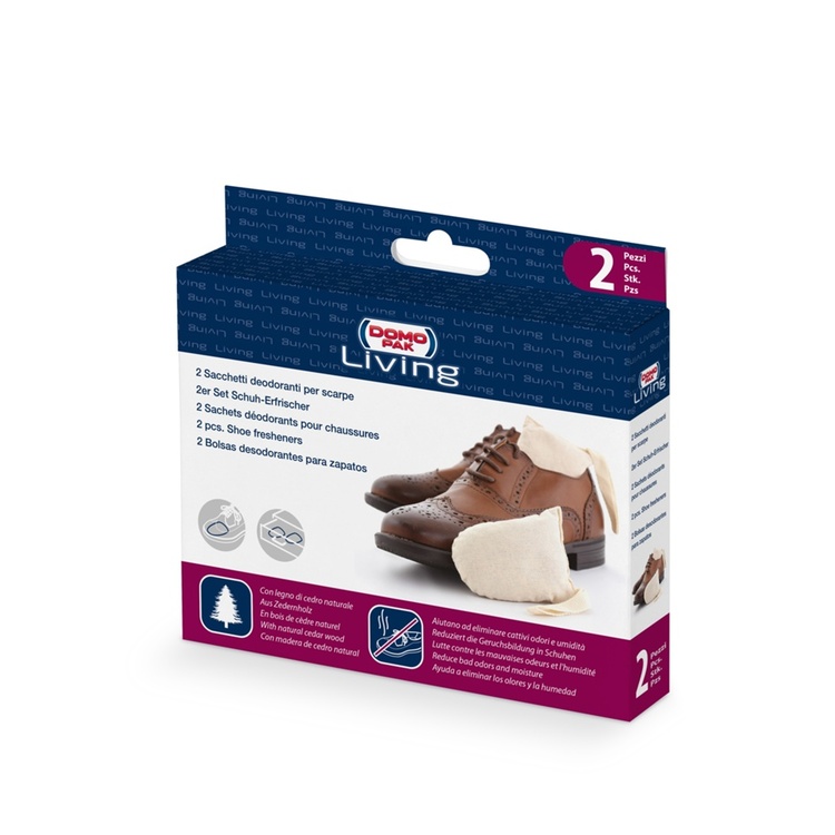 Sko Fresheners med ceder, 2 st påsar, SACCHETTI DEODORANTI, Off White