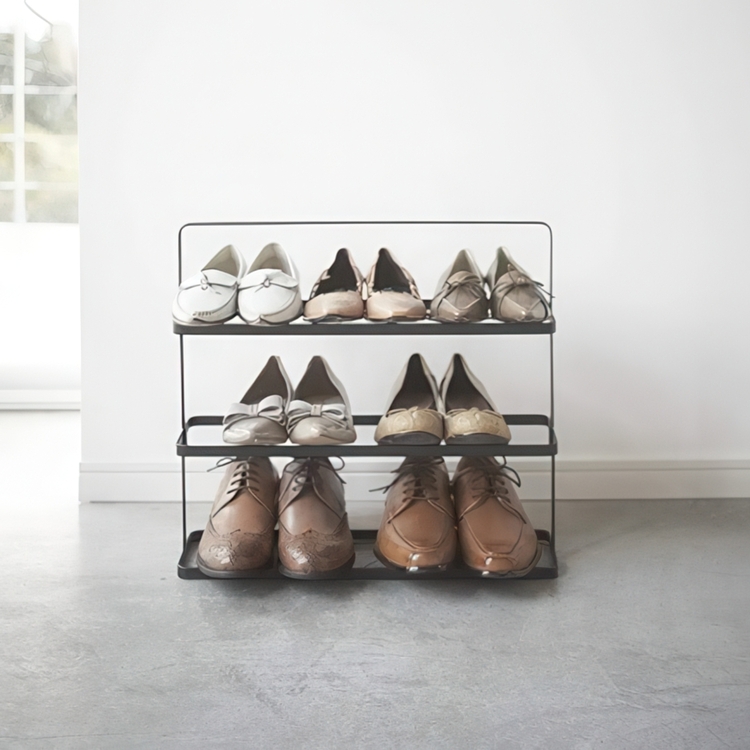 Skohylla , smalt och flyttbart, Metall, TOWER WIDE, 50 x 14 x H 45,5 cm, Yamazaki, Svart