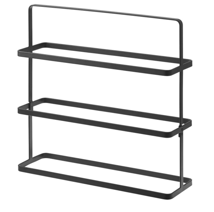 Skohylla , smalt och flyttbart, Metall, TOWER WIDE, 50 x 14 x H 45,5 cm, Yamazaki, Svart