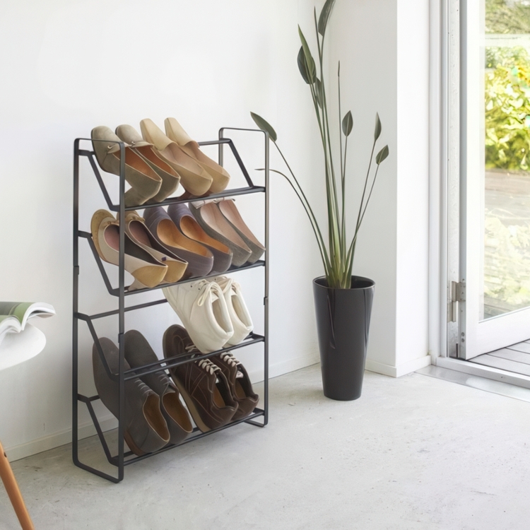 Skohylla i metall, Smal, FRAME 4 TIERED, 53 x17,5 x H 80 cm, Yamazaki