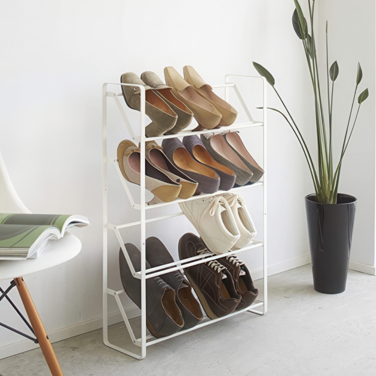 Skohylla i metall, Smal, FRAME 4 TIERED, 53 x17,5 x H 80 cm, Yamazaki