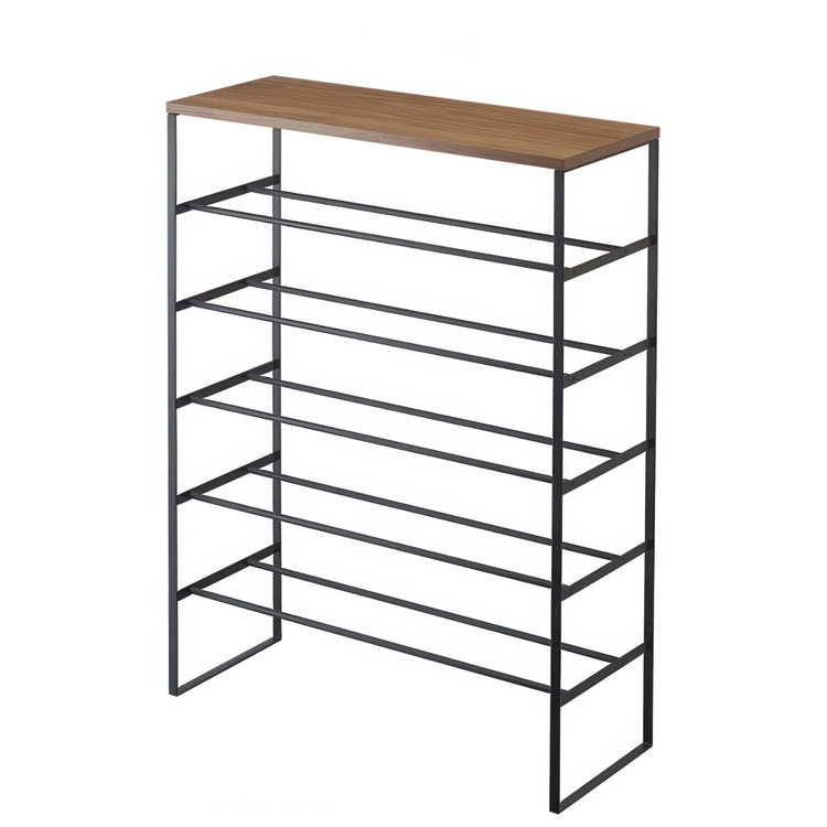 Skohylla med 6 hyllplan, TOWER WOOD TOP, 66 x 25 x H 87 cm, Yamazaki