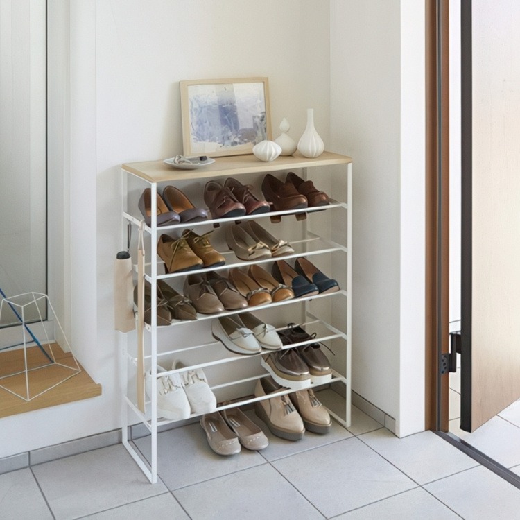 Skohylla med 6 hyllplan, TOWER WOOD TOP, 66 x 25 x H 87 cm, Yamazaki