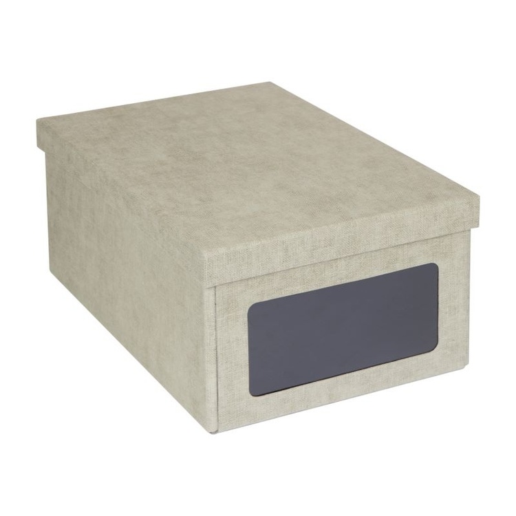 Skolåda med fönster, BIGSO BERTIL CANVAS, 34 x 23 x H 15 cm, Beige