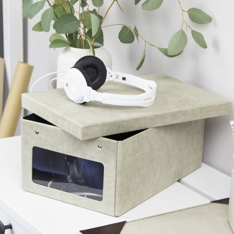 Skolåda med fönster, BIGSO BERTIL CANVAS, 34 x 23 x H 15 cm