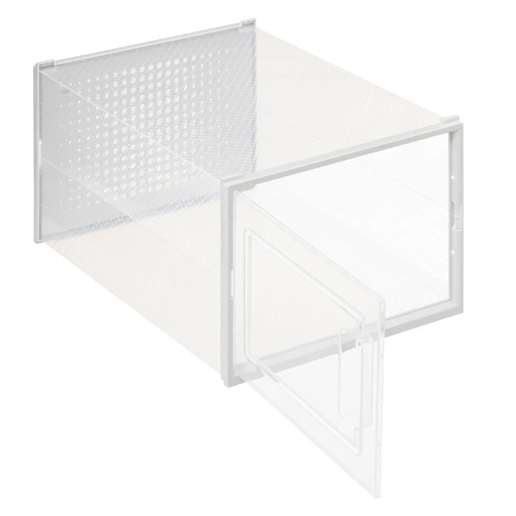 Skolåda, Stapelbar, MEDIUM RANGE CHAUS BOX, 33,5 x 23,2 x H 14 cm, Vit / Transparent