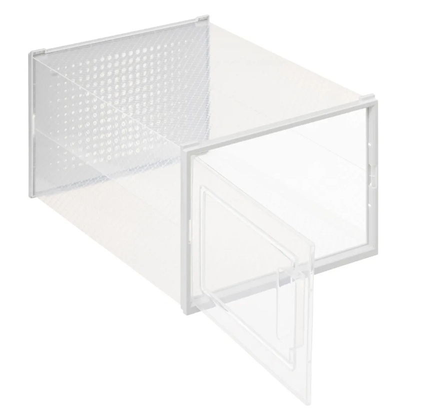 Skolådor, 4 st, Stapelbara, MEDIUM RANGE CHAUS BOX, 33,5 x 23,2 x H 14 cm, Vit / Transparent