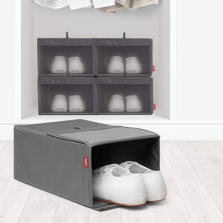 Skolådor, tygklädda, 2-pack, PREMIUM CAJAS ZAPATOS, Grå