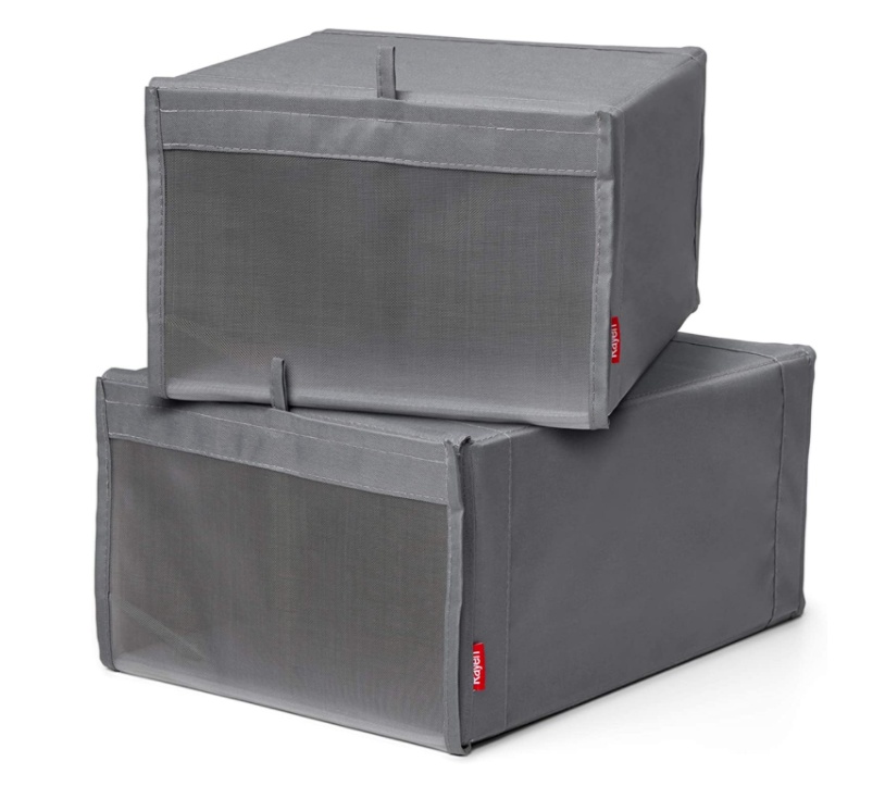 Skolådor, tygklädda, 2-pack, PREMIUM CAJAS ZAPATOS, Grå