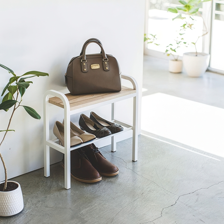Skoställ / Pall, TOWER BENCH SHOE RACK, 48 x 19 x H 46 cm, Yamazaki