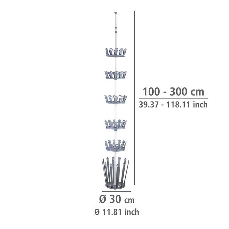 Skoställ på höjden, Skosnurra, TELESCOPIC BOOT TREE, Ø 30 x H 100 -300 cm