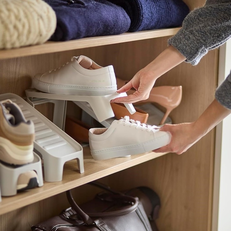 Skoställ, 2 stycken, SHOE-IN COMPACT, Joseph Joseph, Grå-beige