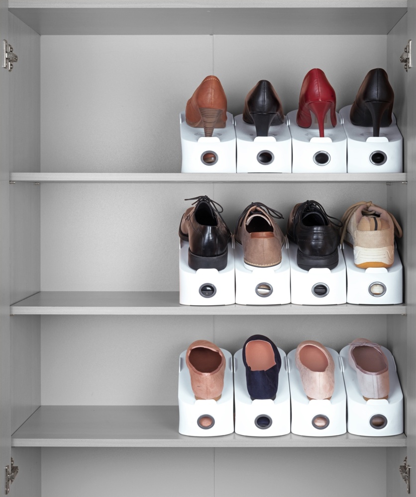 Skoställ, 4 st, SCHUHSTAPLER WEIÃŸ, Smart sko förvaring, Vita