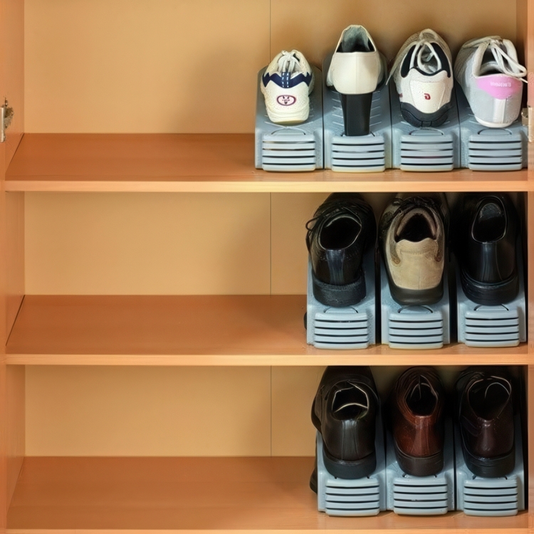 Skoställ, 4 st, Spar plats, SPACE SAVER, Grå