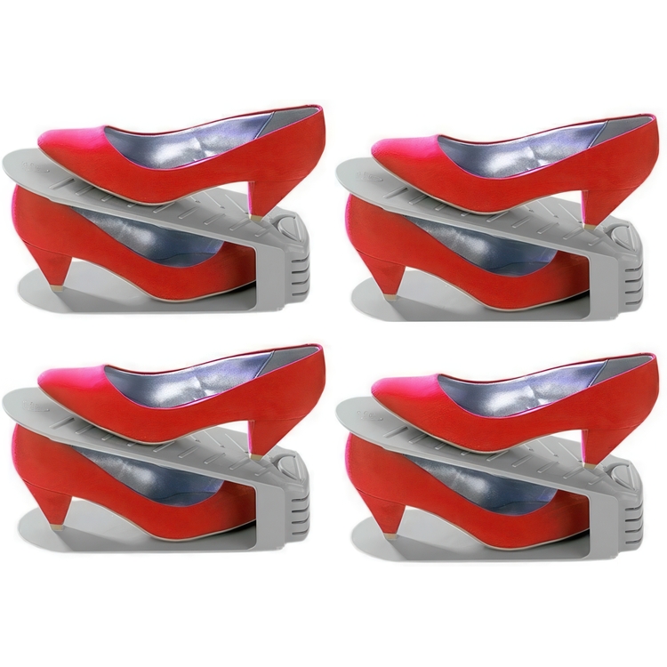 Skoställ, 4 st, Spar plats, SPACE SAVER, Grå