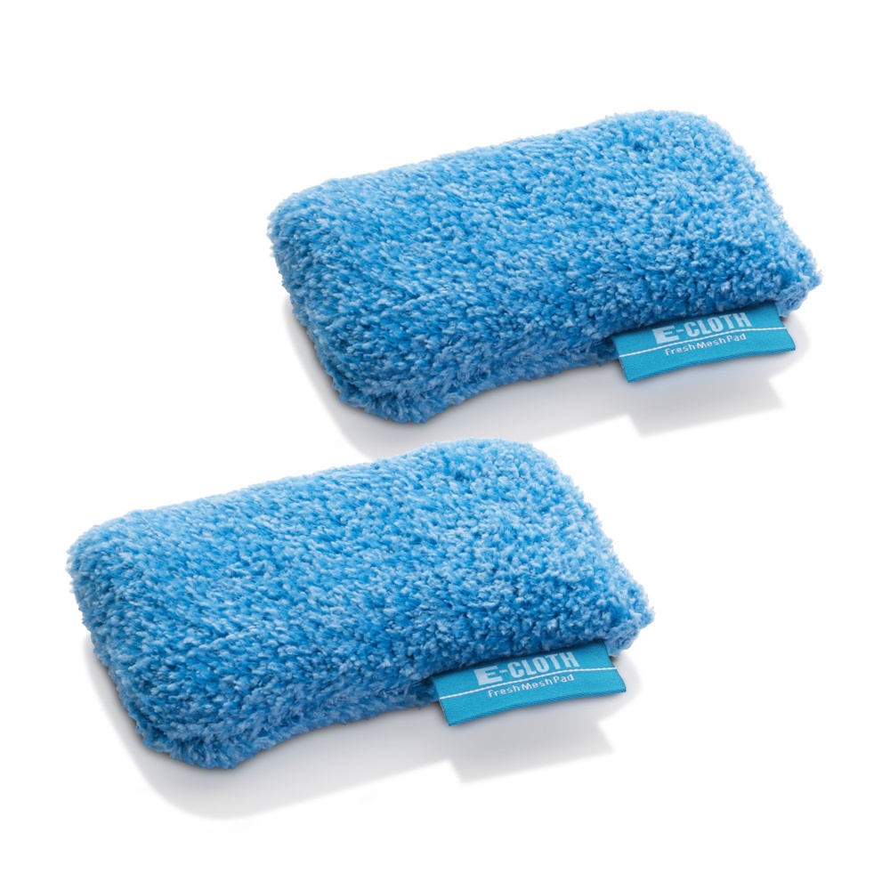 Skrubbsvampar i Mikrofiber, 2 st, FRESH MESH CLEANING PADS, 15 x 8 cm, Blå