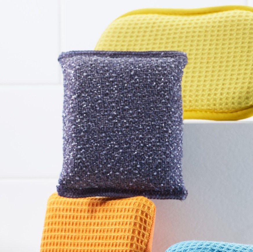 Skrubbsvampar i Mikrofiber, 2 st, NON-SCRATCH SCRUBBING PADS, 10,5 x 7,5 cm, Grå