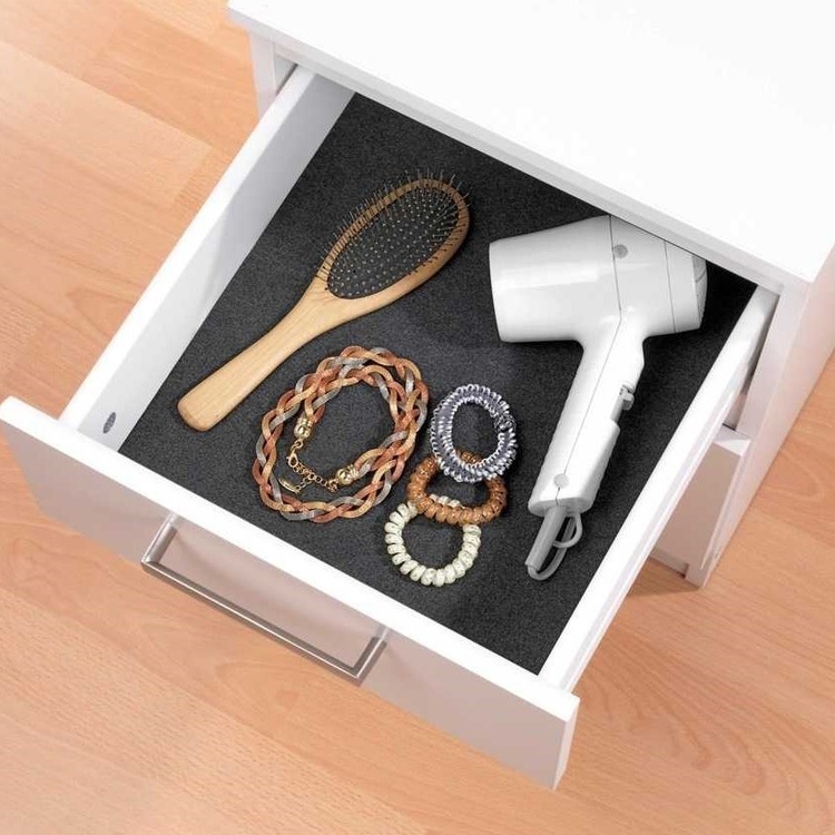 Skyddande matta av filt för lådor och hyllor, SOFT FELT LINER, 72 x 54 cm, Mörkgrå