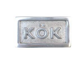 Skylt med ram, KÖK, 6,5 x 3,5 cm, Exmez, Sandgjuten aluminium