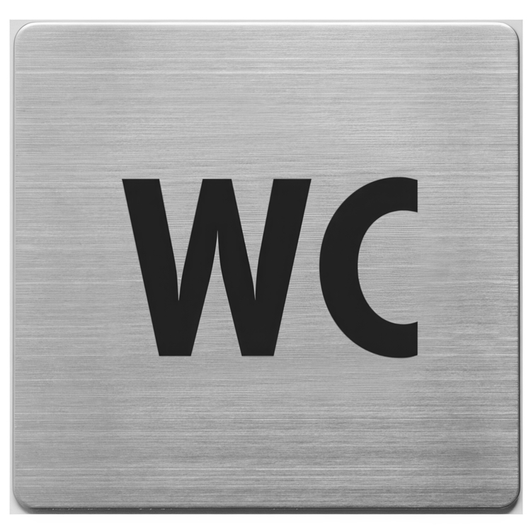 Skylt, Självhäftande Piktogram, WC, 9 x 9 cm, Rostfritt stål