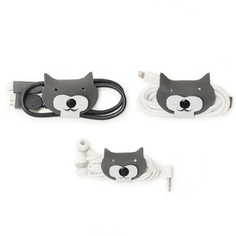 Sladdhållare, Katt, 3 st, CAT CABLE TIES, Kikkerland, Mörkgrå