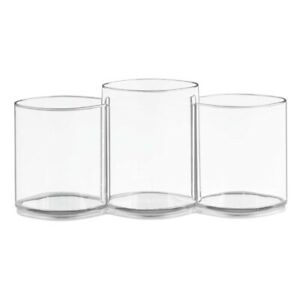 Sminkställ / mugg, 3 fack, COSMETIC TRIO CUP, Klar