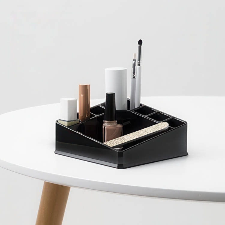 Sminkställ med 8 fack, CONFIGURABLE, 22 x 13 x H 8 cm, Svart